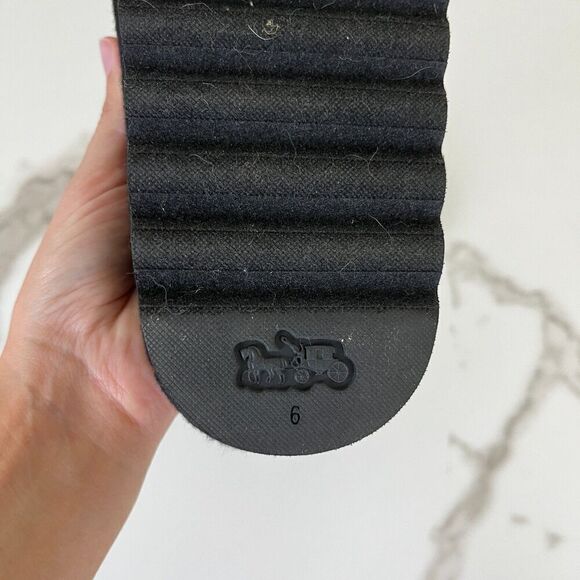 Coach Women's Size 6B Black Hadley Monogram Felt Slip On Clog Shoes NEW Platform - Picture 12 of 16